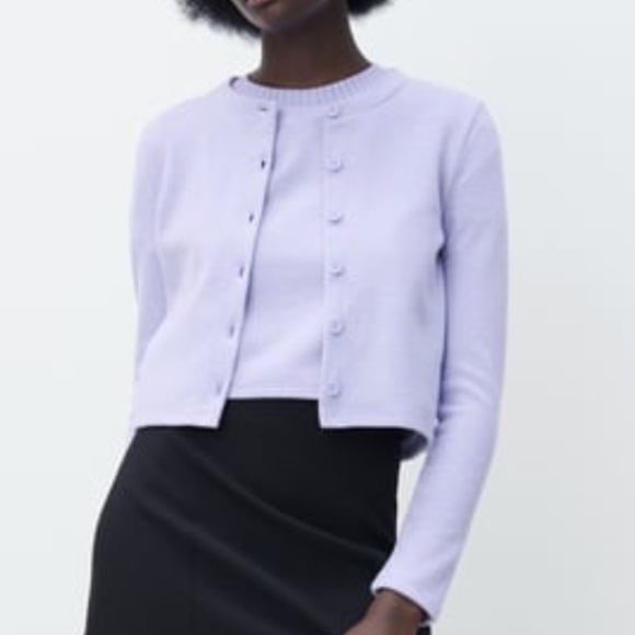 Zara blue long sleeve round neck soft cardigan NWT - Picture 1 of 10